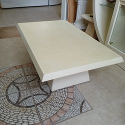 Faux Stucco Stone Rectangle Cocktail Table