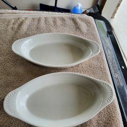 Two Oval Casserole Dishes