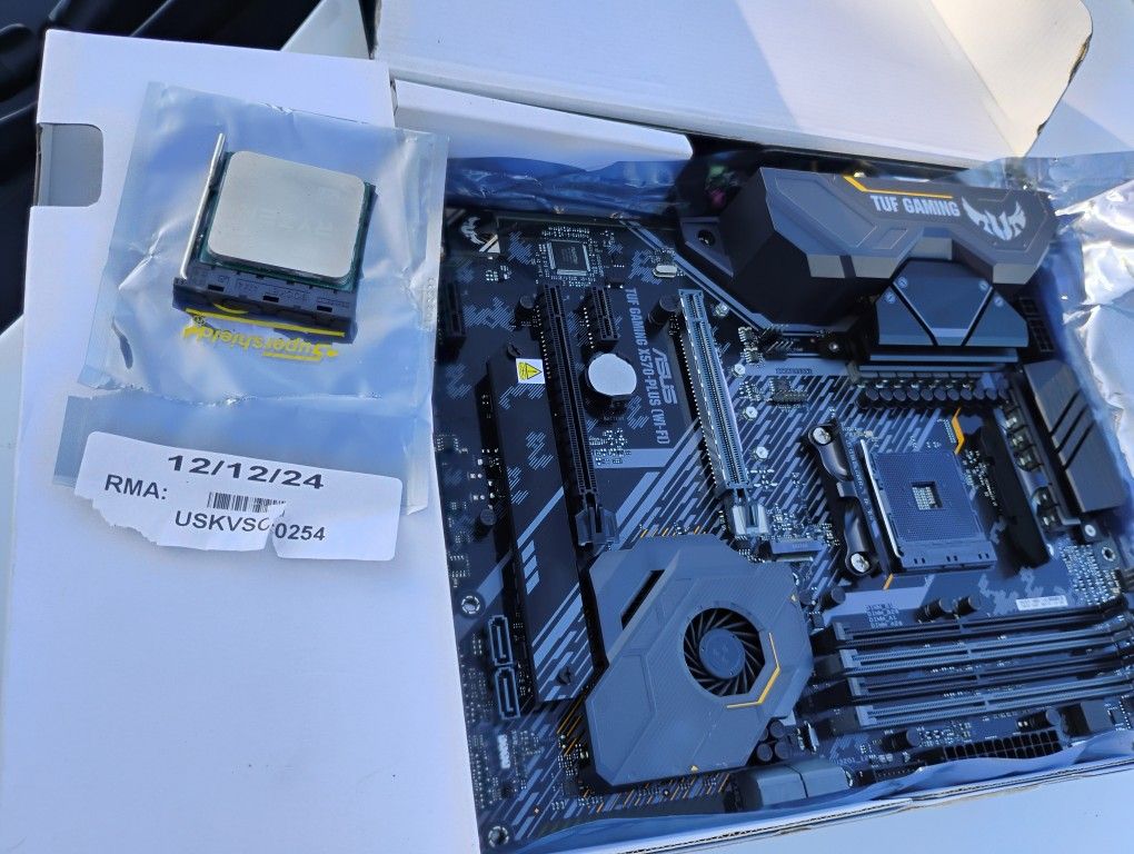 Asus Tuff X570 Gaming Wifi Motherboard And Ryzen 5800x Cpu