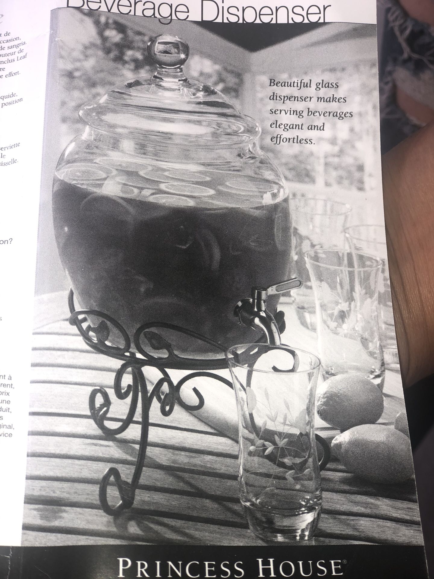 Princess house beverage dispenser