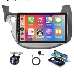 4 Core+64G Android 15 Car Stereo for Honda Fit 2008-2013 with Wireless Carplay Android Auto, 10.1 Inch Touch Screen Radio Support GPS/ 5G WiFi/Bluetoo