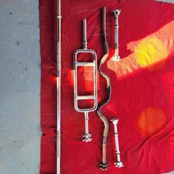 1" HOLE BARS.   2-DUMBBELLS HANDLES- 20$   . EZ-CURL BAR- 30$ TRICEP BAR-35$  6'  STRAIGHT BAR-35$
All WITH SCREW COLLARS 
11525 S HALSTED DUNKIN DONU