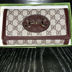 Gucci GG Supreme Canvas Horsebit Long Wallet – Beige/Brown Monogram