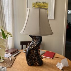 Beautiful Painted Porcelain Vintage Lamp