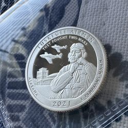 US Silver .999 Fine Proof Quarter Alabama