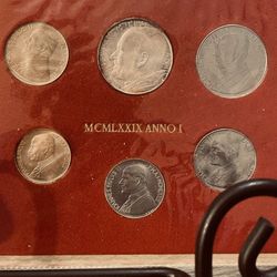 1979 The Vatican  6 SIX SILVER Coin Set Of Pope John Paul II  (Original Packaging) RARE