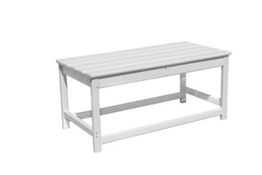 WESTIN OUTDOOR 35" INCH ADIRONDACK COFFEE TABLE FOR PATIO BACKYARD UV WEATHER RESISTANT HDPE PLASTIC, WHITE