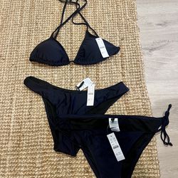 New- Jcrew Swimwear Bikini Top And 2 Bottoms Size m