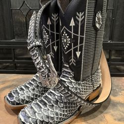 Western Boots Python 🐍 Square Toe with Python Belt