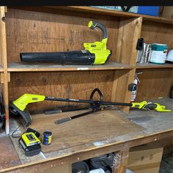 Ryobi Leaf Blower And Weed Whacker With Accessories 