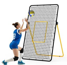 7X4 Ft Adjustable Volleyball Rebounder Net, Large 28 Sq Ft Sturdy Foldable Black Net