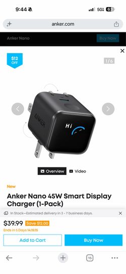 Anker Nano 45W Smart Display Charger