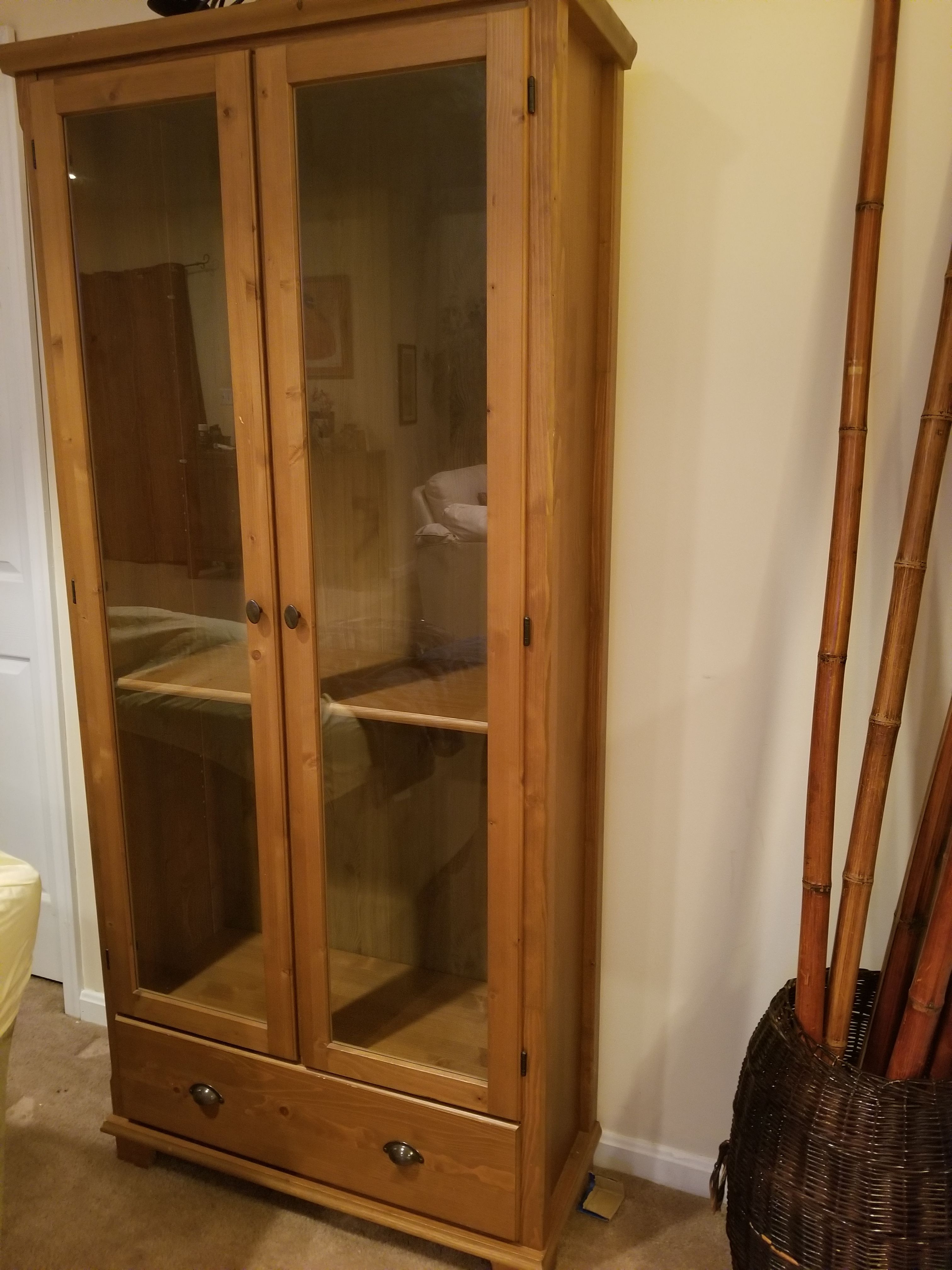 Wood cabinet 76" high with bottom drawer
