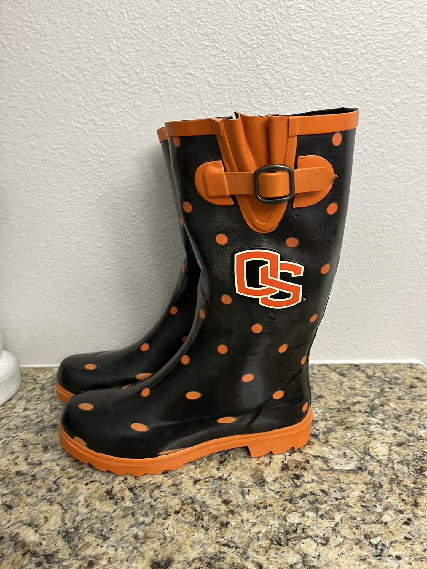 Oregon State Beavers OSU Women’s Rain Boots Size 8
