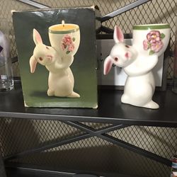 Ceramic Bunny With Candle