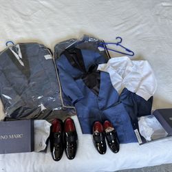 Boys (6&8) 5pc Tuxedo And Dress Shoes (us10 &2)