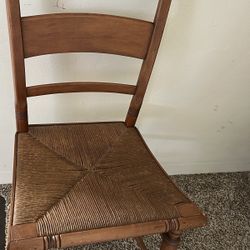 Antique Hitchcock-style chair with a rush seat