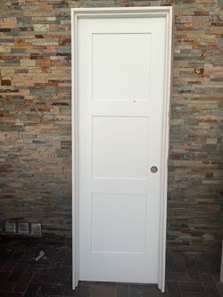 CODEL DOORS 32 in. × 80 in. 2-Panel Left Hand • Solid Wood Primed White MDF Single Prehung Interior Door with Matte Black Hinges