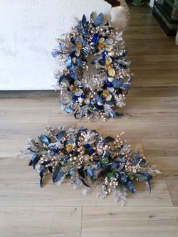 Luxury Wreath & Center Piece(2 inserted candle holders )