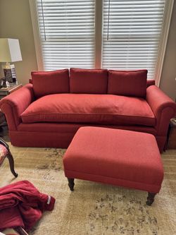 Custom Down Sofa & Ottoman