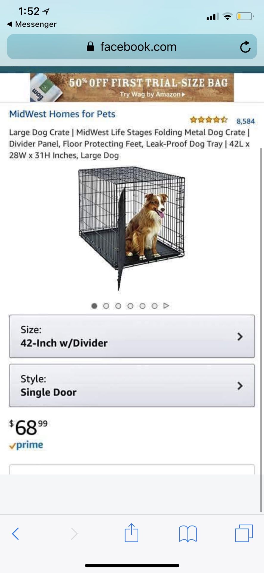 42 inch dog crate