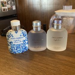 Dolce & Gabbana Light Blue For Men Summer Vibes, Eau Intense, and Original Men's Fragrances