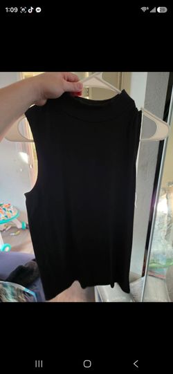 Black Sleeveless Mock Neck Top