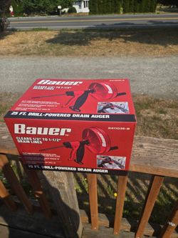 BAUER 25 ft. Drill-Powered Drain Auger