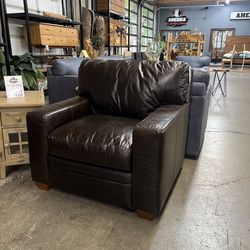 Brown Wax Pull Up Leather Chair - Normandy 