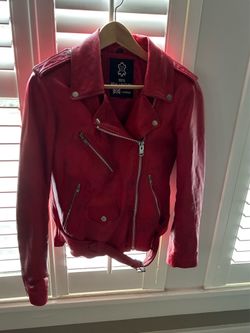 🧥 Red Leather Jacket – Woman’s Size L (Fits More Like Medium) – $75 OBO