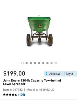 John Deere tow behind lawn spreader
