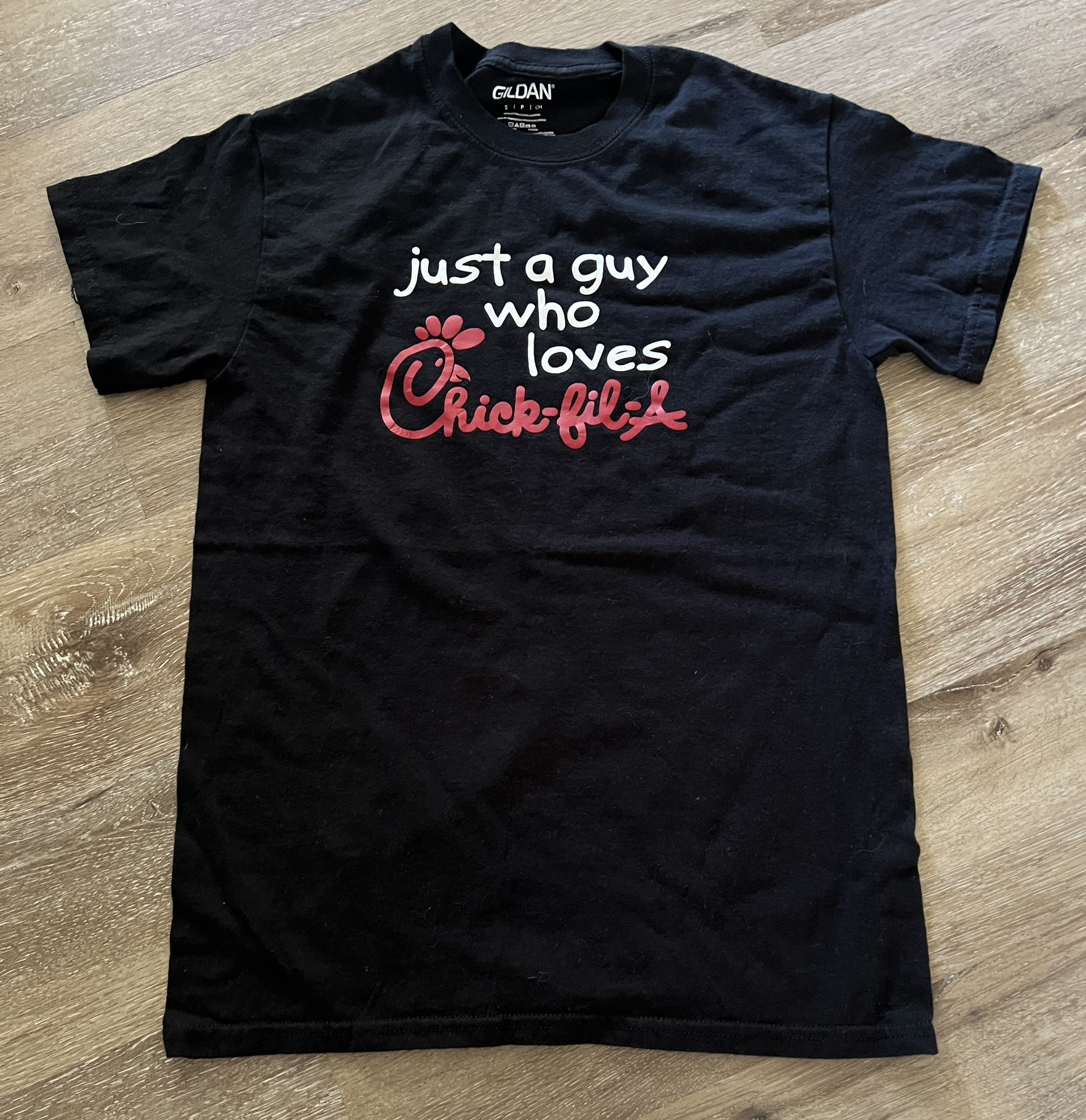 Just A Guy Who Loves Chick-Fil-A Black T-shirt Size S 