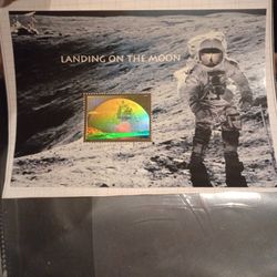 First Landing On The Moon Hologram Stamp