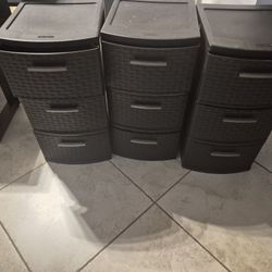 3 X Storage Drawer Towers