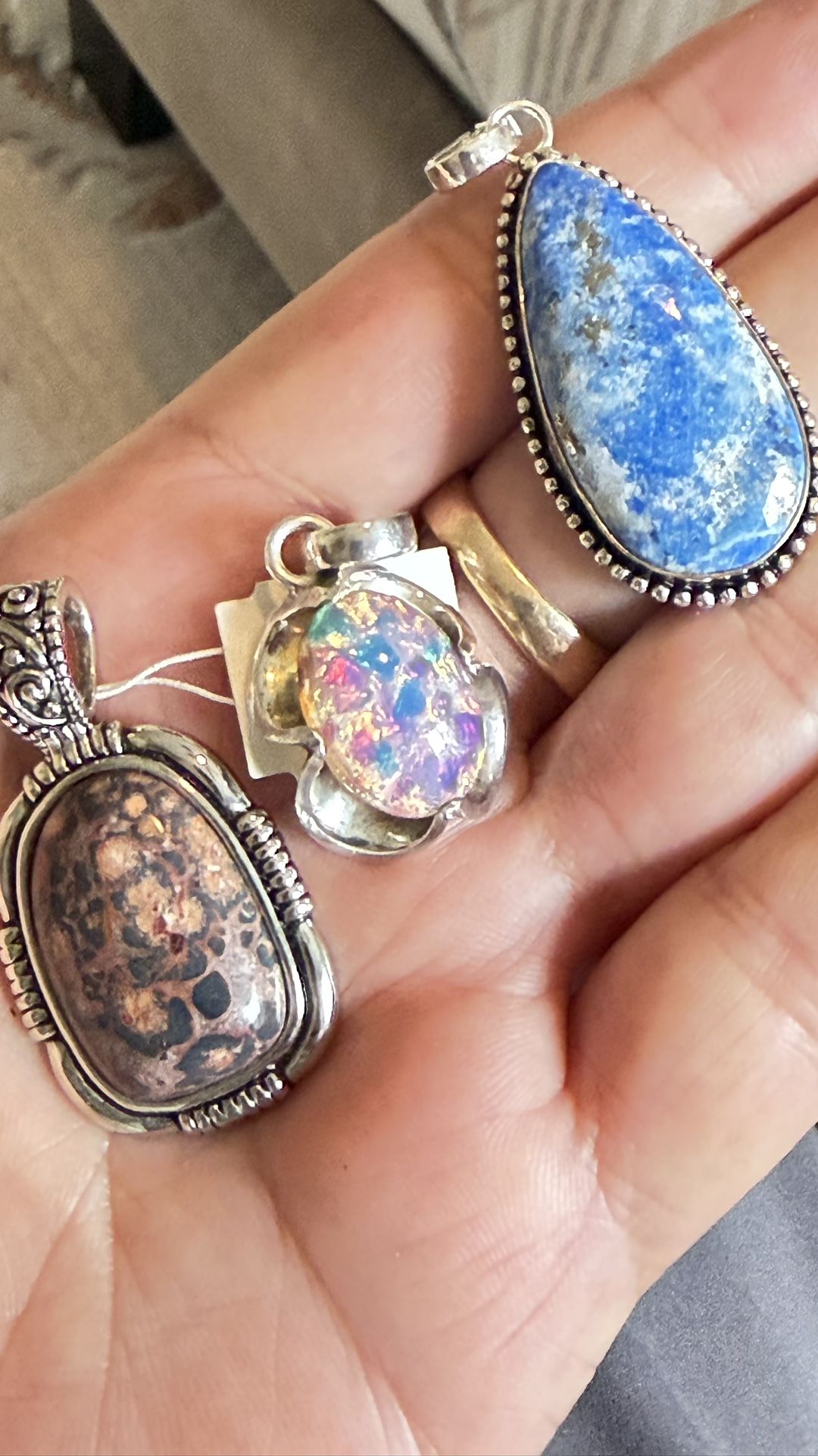 3 Vintage Pendants, Two Are Sterling Silver And One Lia Sophia
