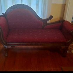 Antique Burgandy Settee 