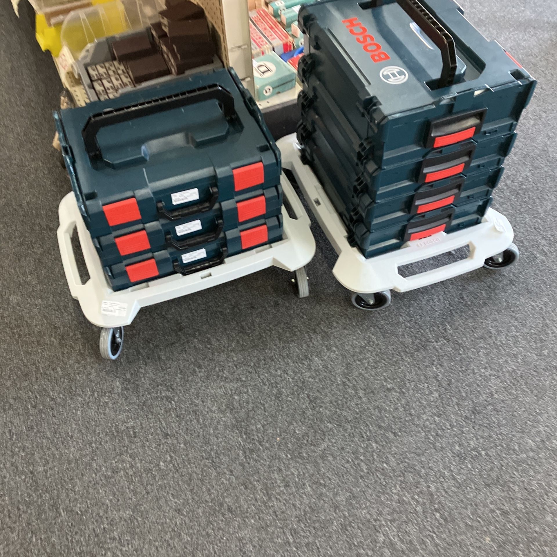 Bosch L Boxx Stackable Interlocking, Toolboxes And Dollies