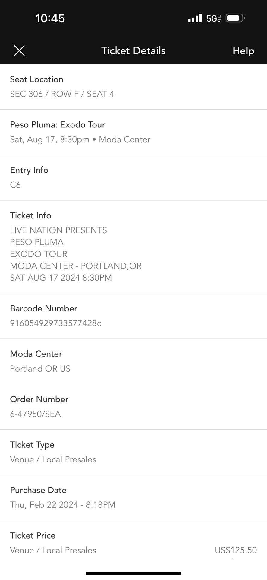 Peso pluma Tickets