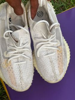 5.5 Adidas Yeezy Boost 350 V2 sneakers in a light colorway, possibly the "Light