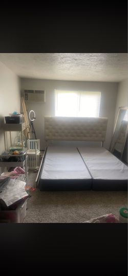 Cream King Bed