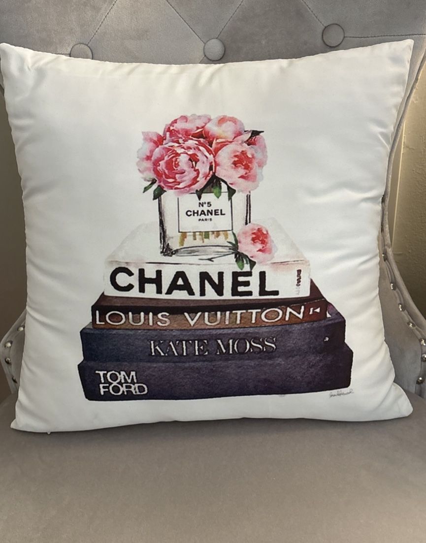 Chanel Louis Vuitton Logo Throw Pillow  and pillow Case  Measures 17”