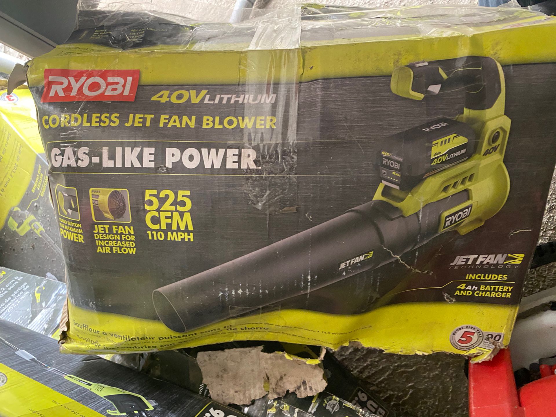 Ryobi Blower 40v New Comes With Battery And Charger