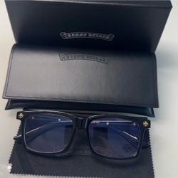 Black and Gold Chrome Heart Glasses