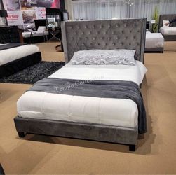 New queen bed frame with mattress