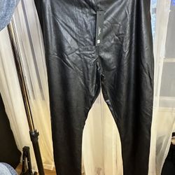 XL Pants Leggings Faux Leather 