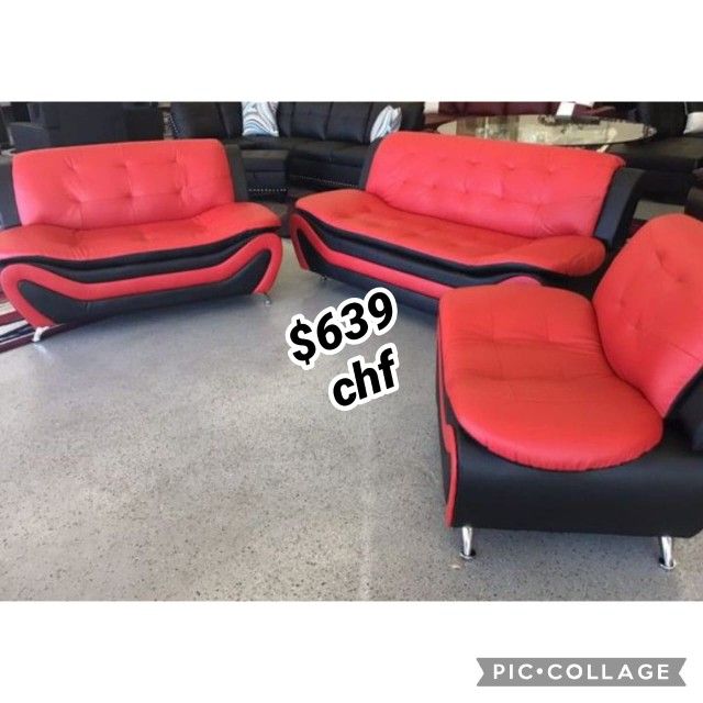 3 Piece Living Room Sofa Set ( Sofa +Loveseat +Chair )