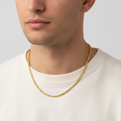 14K Yellow Gold 24" Hollow Rope Chain