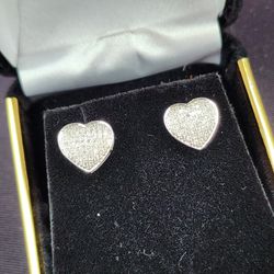 Heart Shaped Diamond Earrings