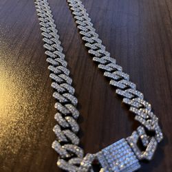 Men’s 925 Silver Vvs Diamond 50cm Chain