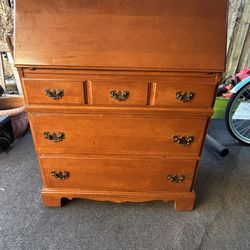 Vintage Ethan Allen Heirloom Solid Maple Secretary Desk